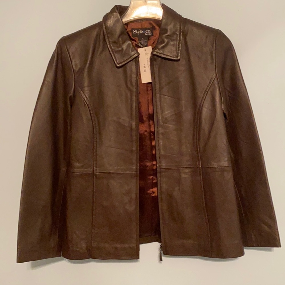 NWT Style and co leather jacket